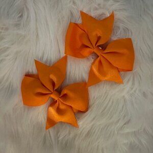 SET of Orange 4" Pinwheel Bow  7687  Handmade NWT Boutique